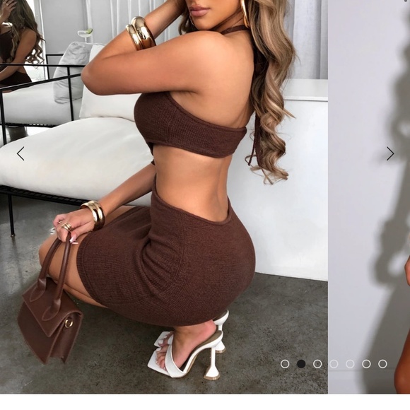 BABYBOO XS - MIMOSA MINI CHOCOLATE BROWN DRESS - Picture 5 of 5